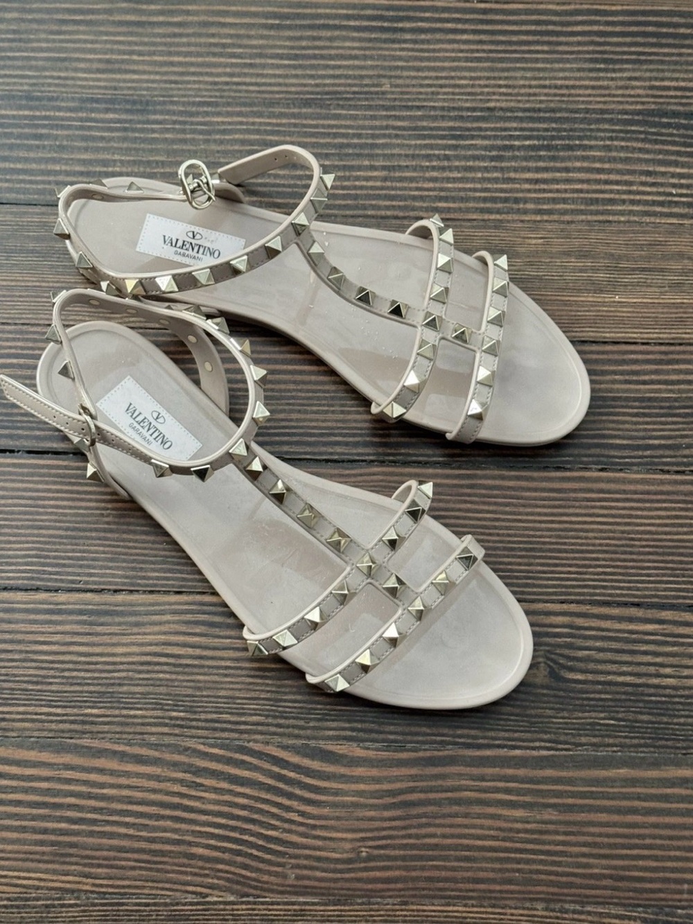 Valentino PVC Jelly Rockstud Caged Ankle Strap Sandal - size 38